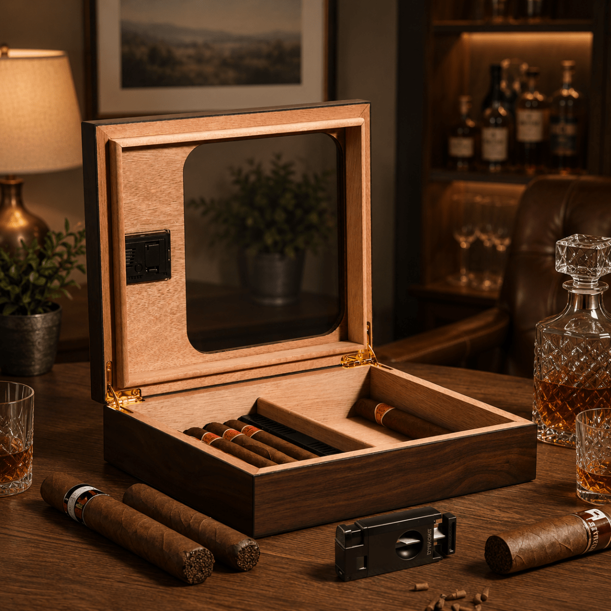 Personalized Cigar Humidor with Digital Hygrometer - Hollow Point Society - Cigar Humidor