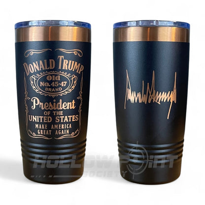 Signature Edition: Trump 45 - 47 Tumbler Collector's Mug 20oz Rose Gold Laser Engraved Tumblers