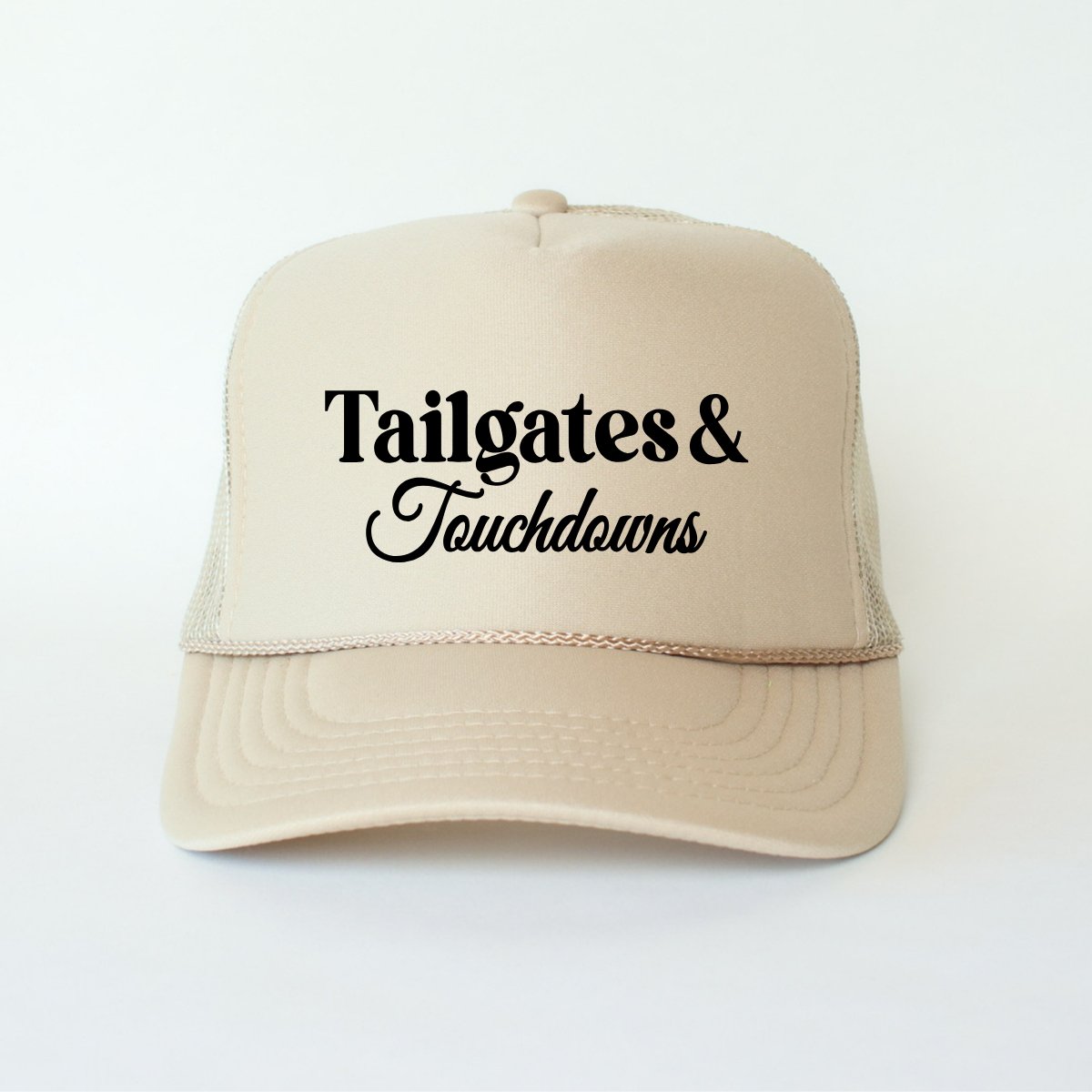 Tailgates & Touchdowns Football Classic Foam Trucker Hat Khaki Trucker Hat