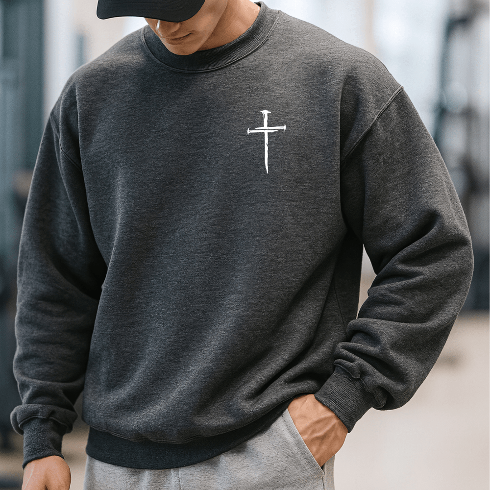Three Nail Cross Men's Christian Sweater - Hollow Point Society - Sweater