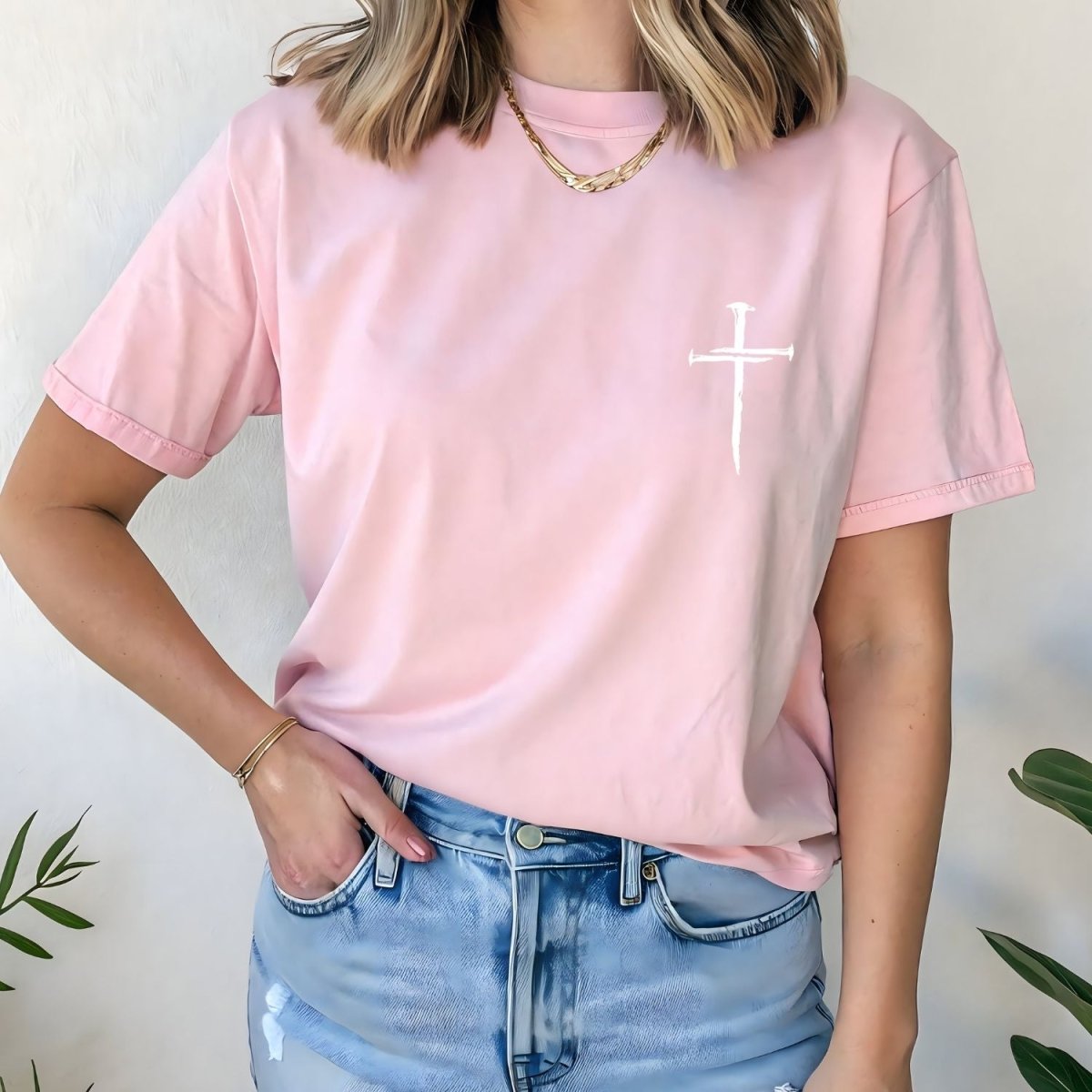 Three Nail Cross Women's Christian T Shirt (Multiple Colors) T-Shirt