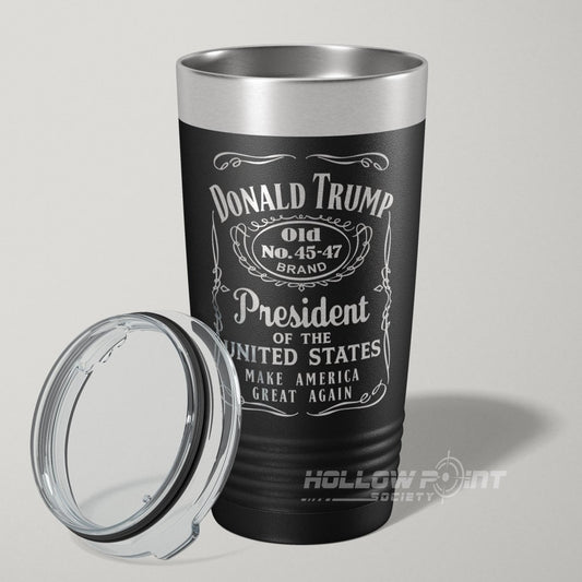 Trump 45 - 47 Vintage Label 20oz Laser Engraved Tumbler Travel Mug Tumblers