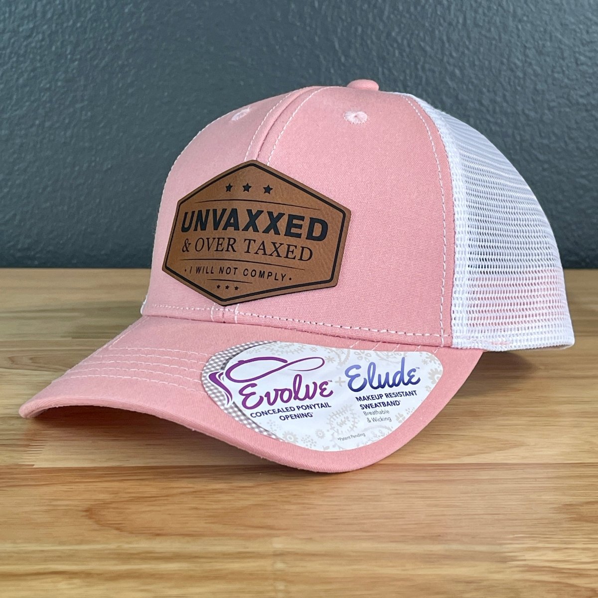 Unvaxxed and Overtaxed Ponytail Hat Rawhide Patch Women's Hat Patch Hat