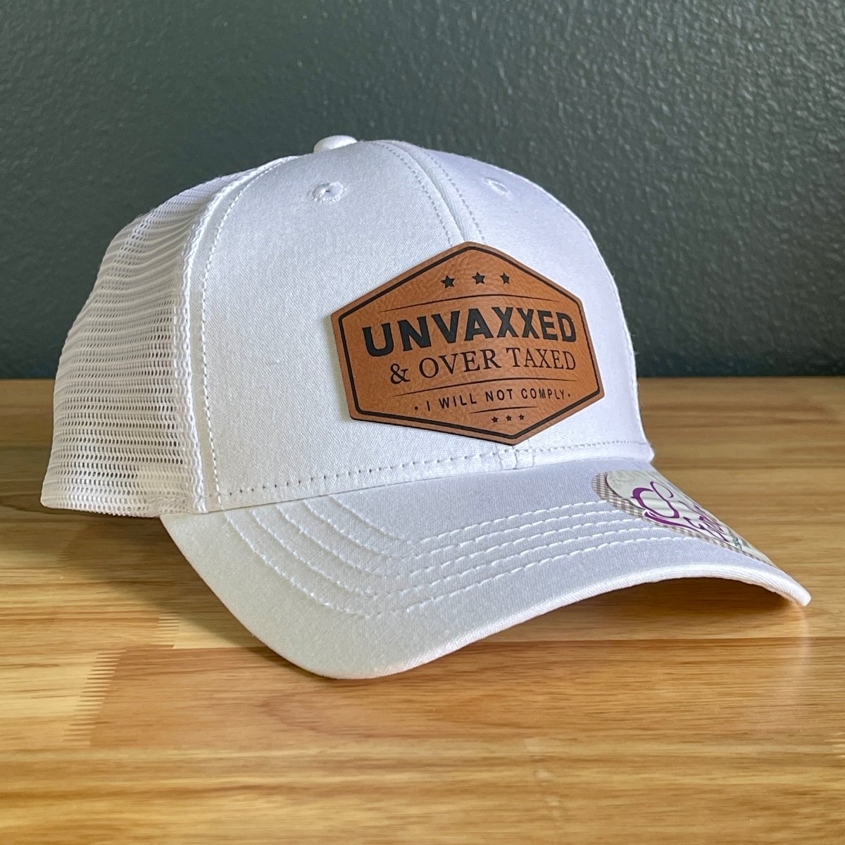 Unvaxxed and Overtaxed Ponytail Hat Rawhide Patch Women's Hat Patch Hat