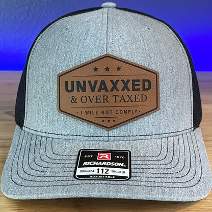 UNVAXXED & OVER TAXED Leather Patch Hat Patch Hat