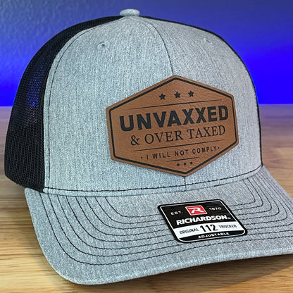UNVAXXED & OVER TAXED Leather Patch Hat Patch Hat