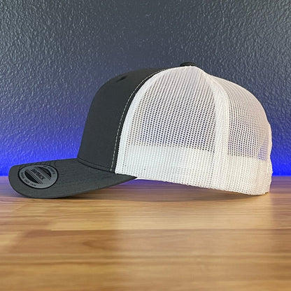 UNVAXXED & OVER TAXED Leather Patch Hat Rawhide Charcoal/White Patch Hat