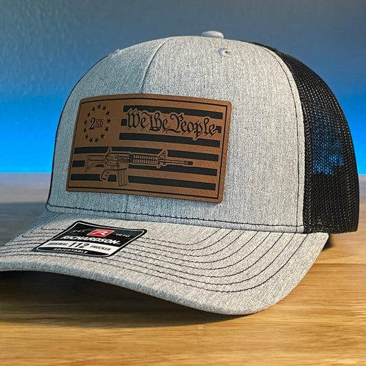 WE THE PEOPLE 2ND AMENDMENT FLAG 2A Leather Patch Hat Patch Hat - VividEditions