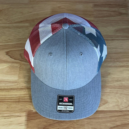 We The People American Flag Constitution Patriotic Leather Patch SnapBack Trucker Hat Stars & Stripes Patch Hat