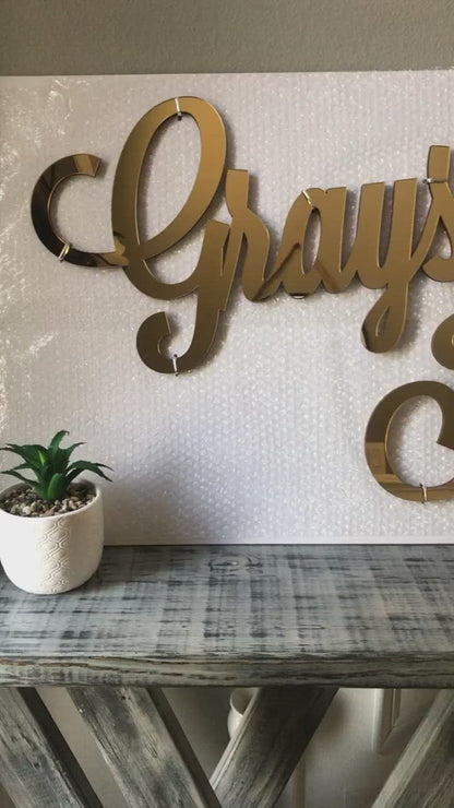 First & Middle Name Backdrop Sign, Acrylic or Wood - 2pc Set