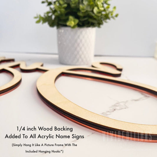 18” Gold Mirror Small Personalized Name Sign - VividEditions