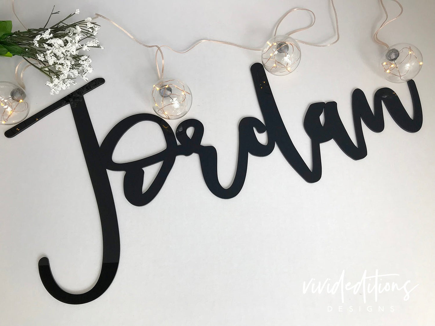18” Gold Mirror Small Personalized Name Sign - VividEditions