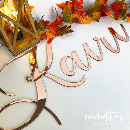 18” Gold Mirror Small Personalized Name Sign - VividEditions