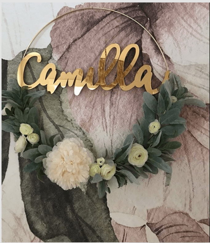 24” Rose Gold Mirror Medium Personalized Name Sign - VividEditions