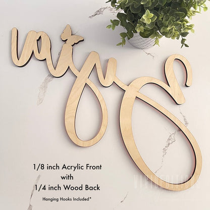 24” Rose Gold Mirror Medium Personalized Name Sign - VividEditions