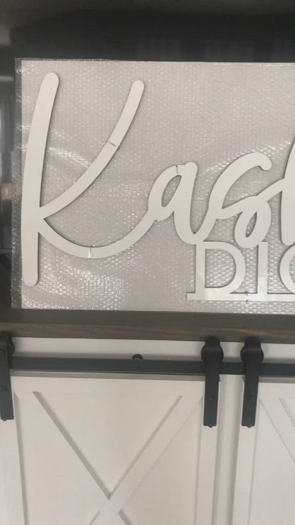 First & Middle Name Stacked Backdrop Sign, Acrylic or Wood