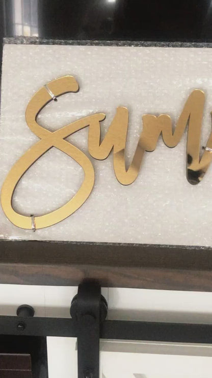 Custom Three Word Backdrop Sign, Acrylic or Wood - 3pc Set