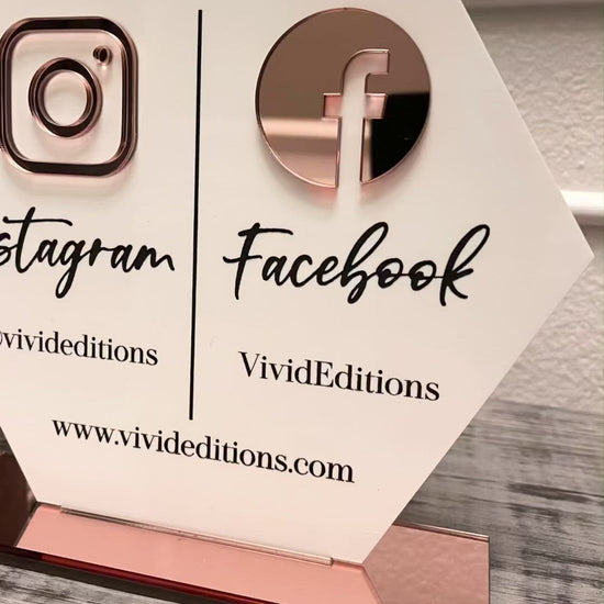 Acrylic Social Media Business Sign