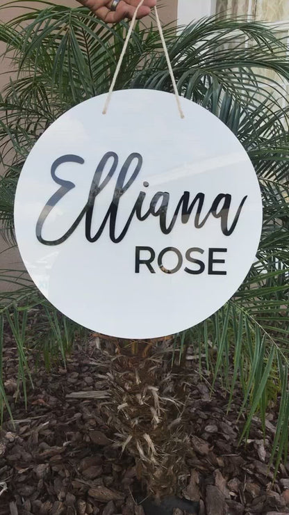 Round 3D Acrylic Name Sign