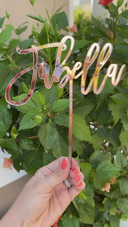 Personalized Name Cake Topper, Acrylic or Wood