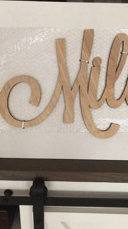 First & Middle Name Backdrop Sign, Acrylic or Wood - 2pc Set