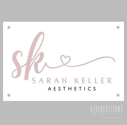 Double Initial Heart Swash Business Logo Sign - VividEditions
