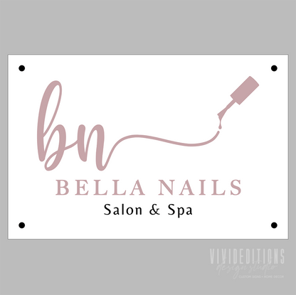 Double Initial Nail Salon Business Logo Sign - VividEditions