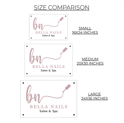 Double Initial Nail Salon Business Logo Sign - VividEditions