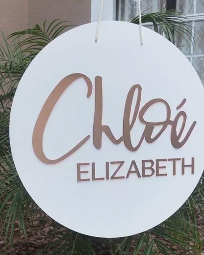 Round 3D Acrylic Name Sign