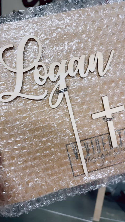 Personalized Name Cake Topper, Acrylic or Wood