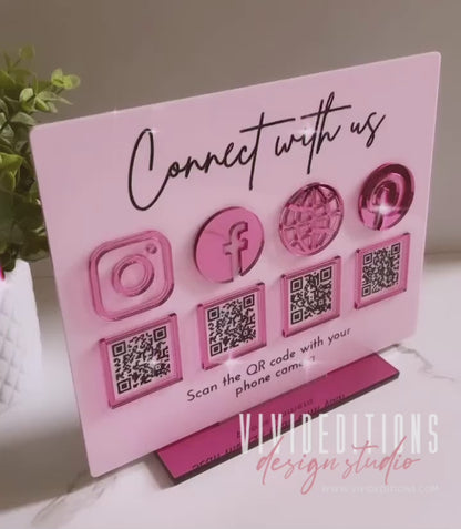 Multi (4) QR Code Business Social Media Sign