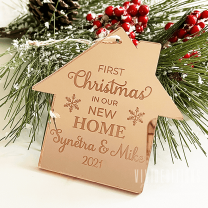 First Christmas New Home Personalized Ornament, Acrylic - VividEditions