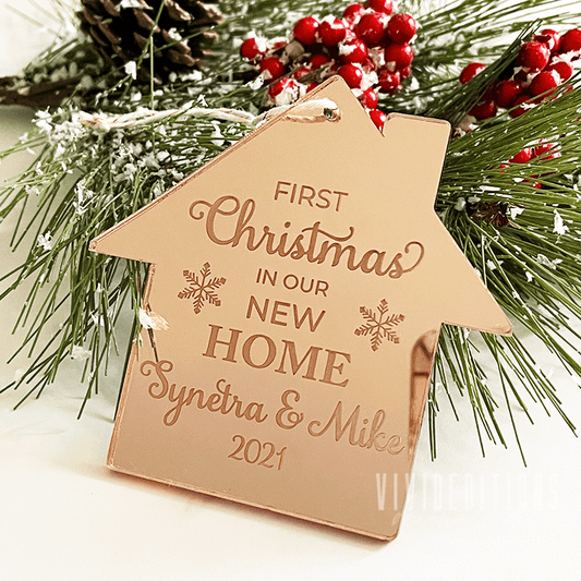 First Christmas New Home Personalized Ornament, Acrylic - VividEditions