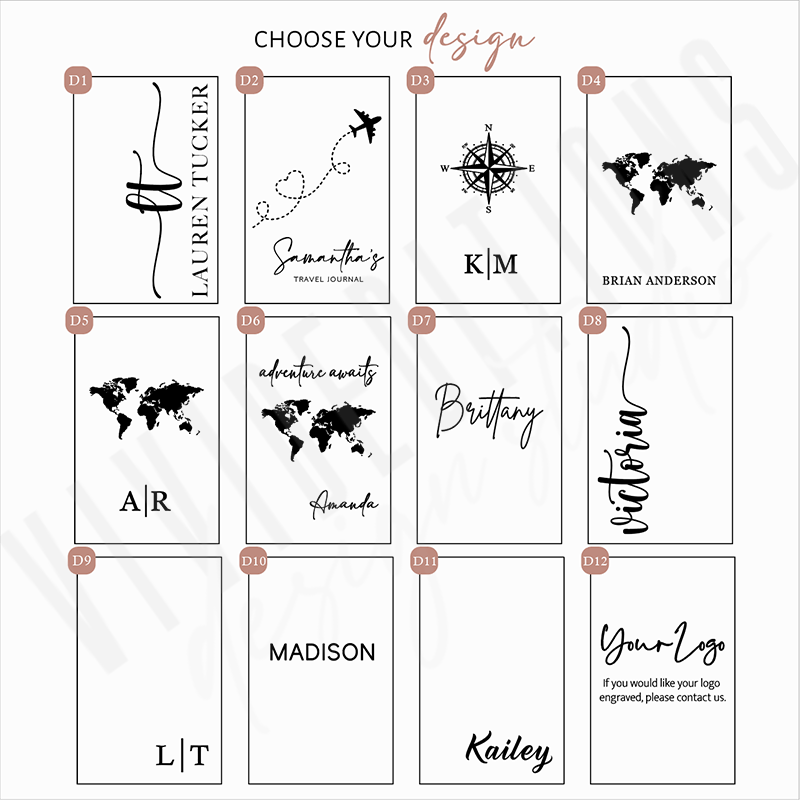 Personalized Engraved Leather Journal (11 designs) - VividEditions