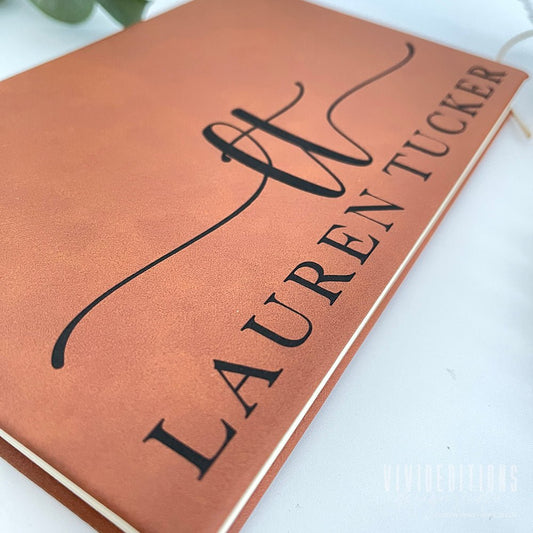 Personalized Engraved Leather Journal (11 designs) - VividEditions