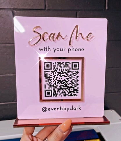 QR Code Business Social Media Sign - VividEditions