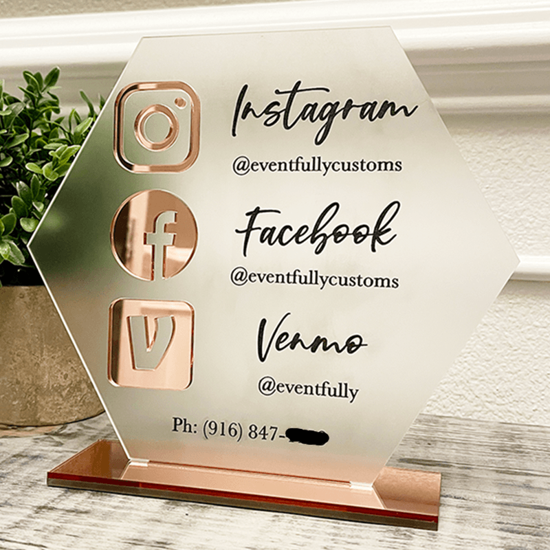 Social Media Business Sign - Triple Icon - VividEditions